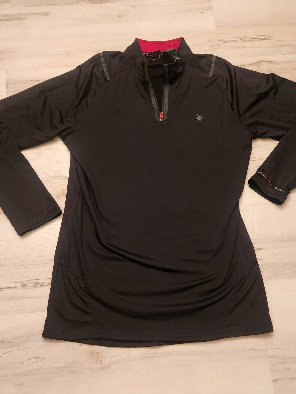 Spyder Black 1/4 Zip Athletic Pullover with Red Trim